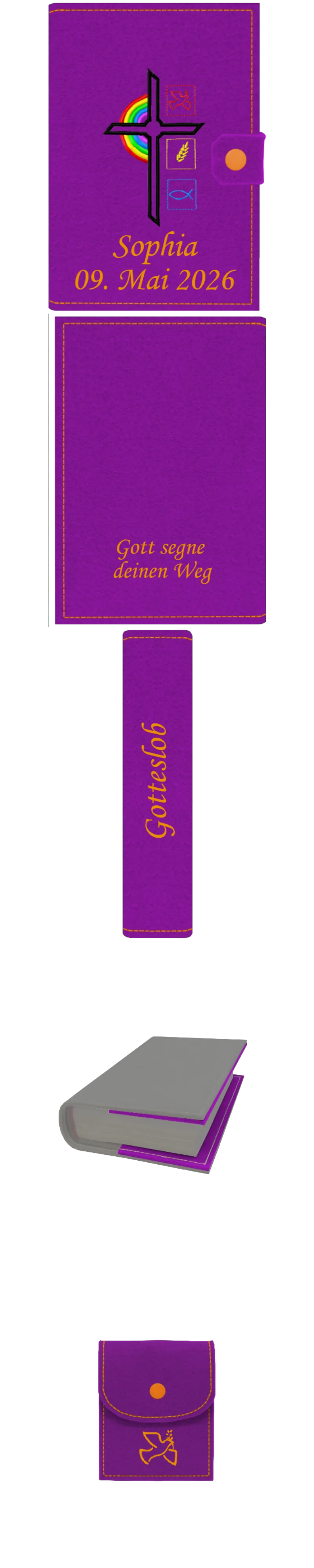 Gotteslobhülle mit Namen aus Filz, frei personalisierbares Unikat - Personalisiertes Produkt