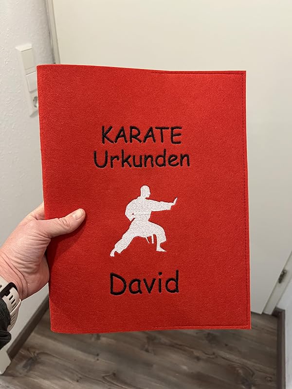 Urkundenmappe aus Filz, frei personalisierbares Unikat