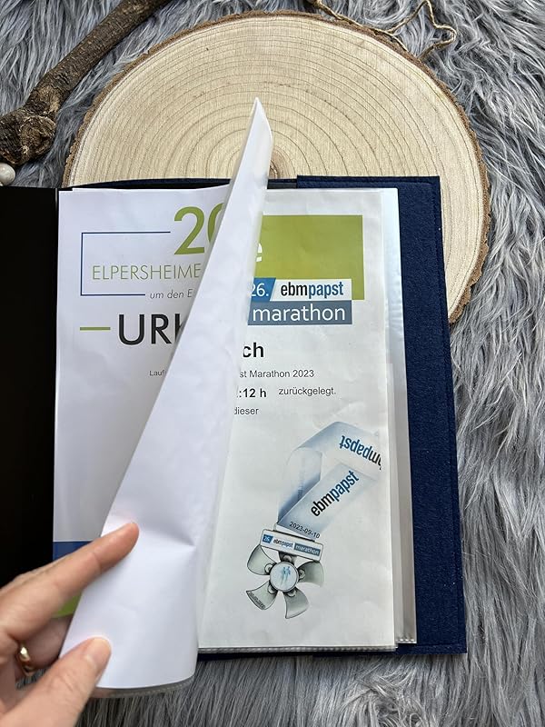 Urkundenmappe aus Filz, frei personalisierbares Unikat