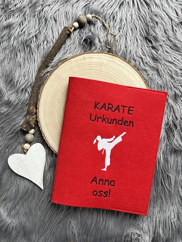 Urkundenmappe aus Filz, frei personalisierbares Unikat