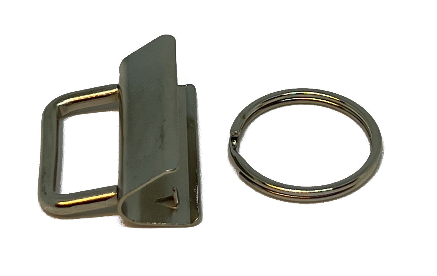 Klemmschließe 10 Stück mit Schlüsselring 3cm Silberoptik