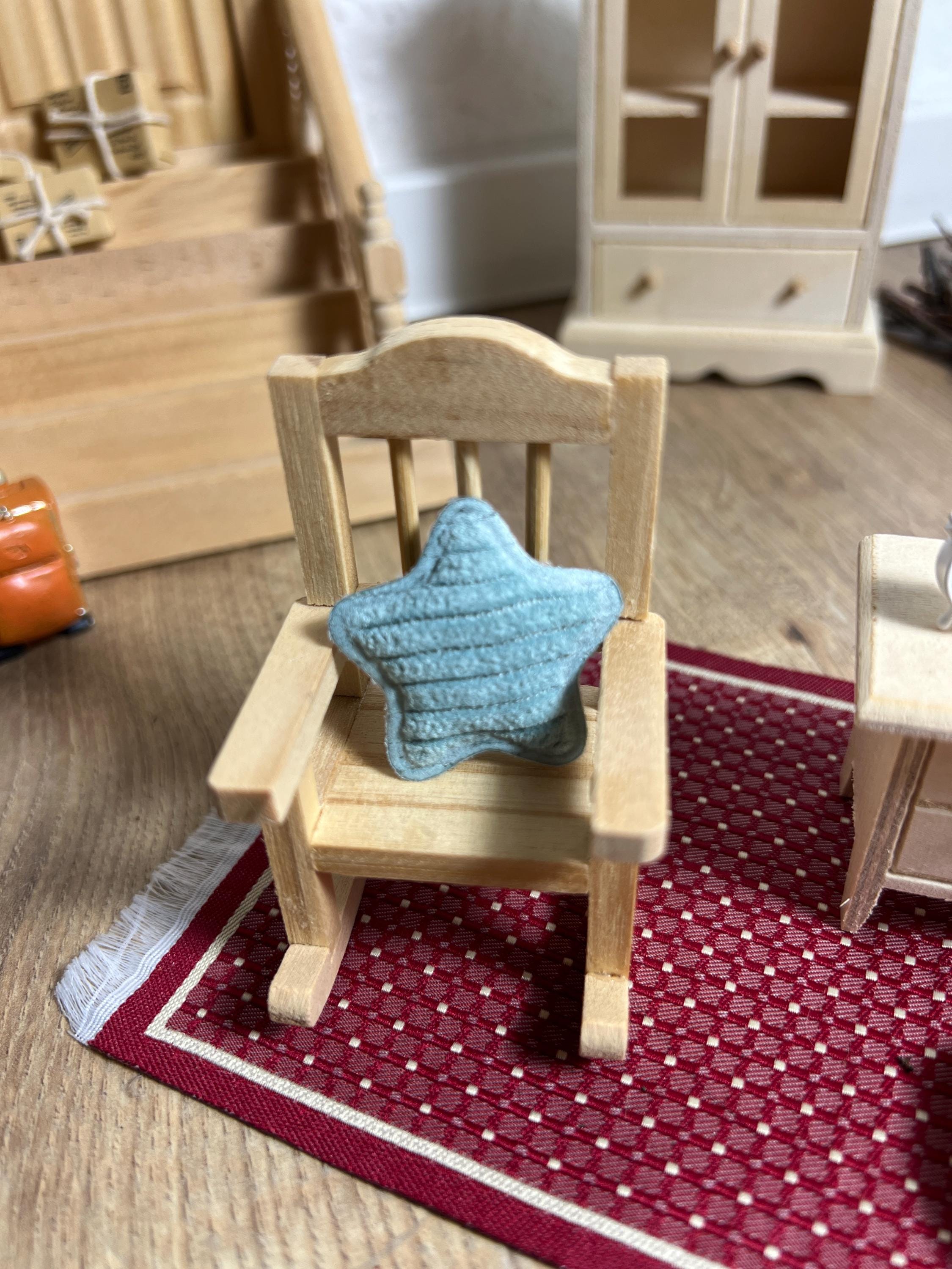 Wichtel Zubehör Kissen in Sternform in Mint Größe ca. 3,6 cm Minitur