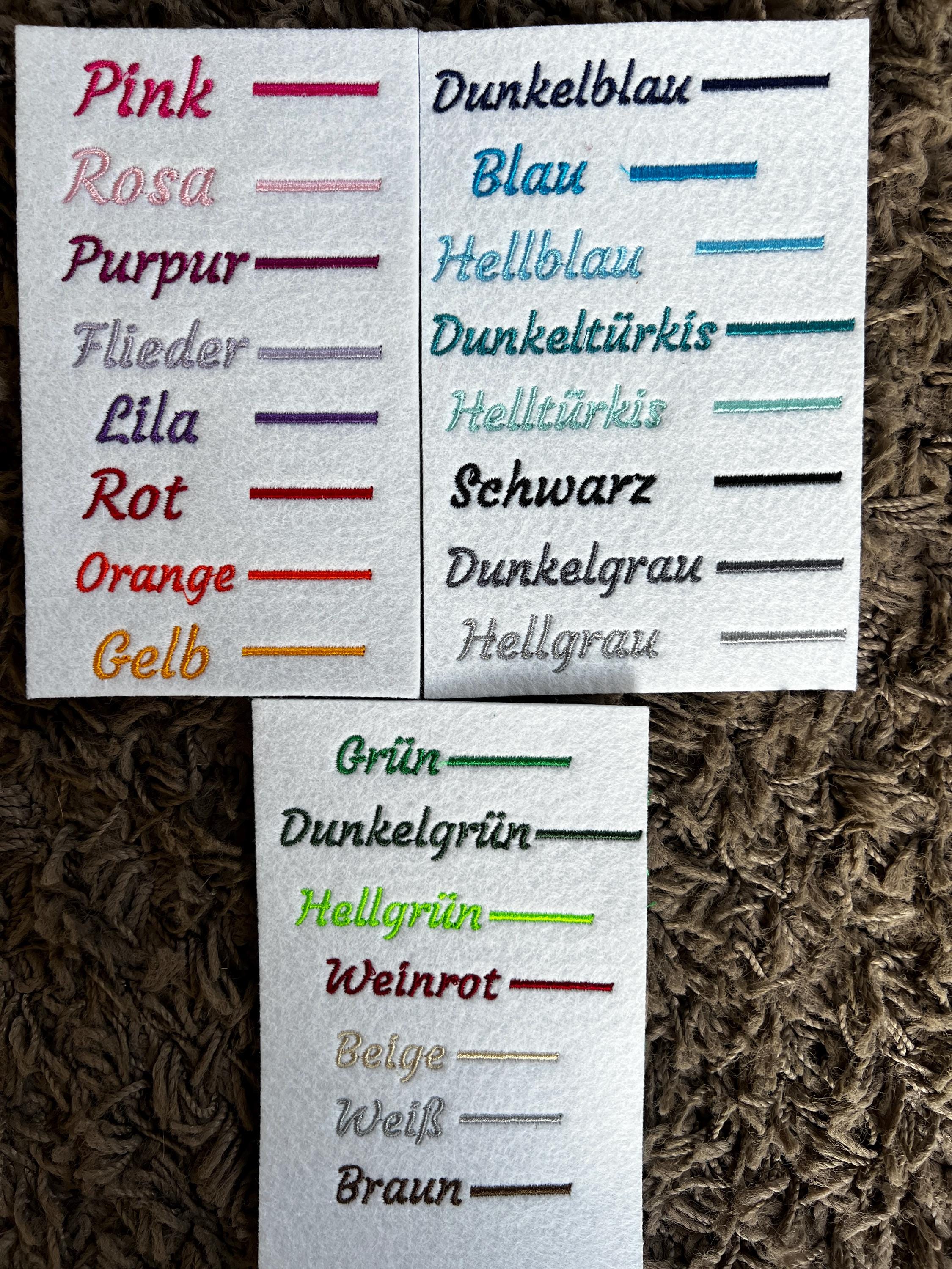 Personalisierter Anhänger für Schultüte |mit Name des Kindes und Datum der Einschulung hochwertig bestickt | zum Befestigen an Schultüte
