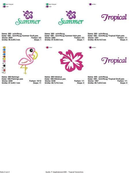 Stickdateiserie Tropical S80