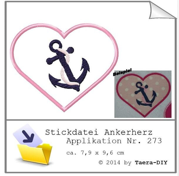 Stickdatei Ankerherz Nr. 273