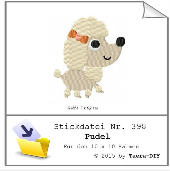 Stickdatei Pudel Nr. 398