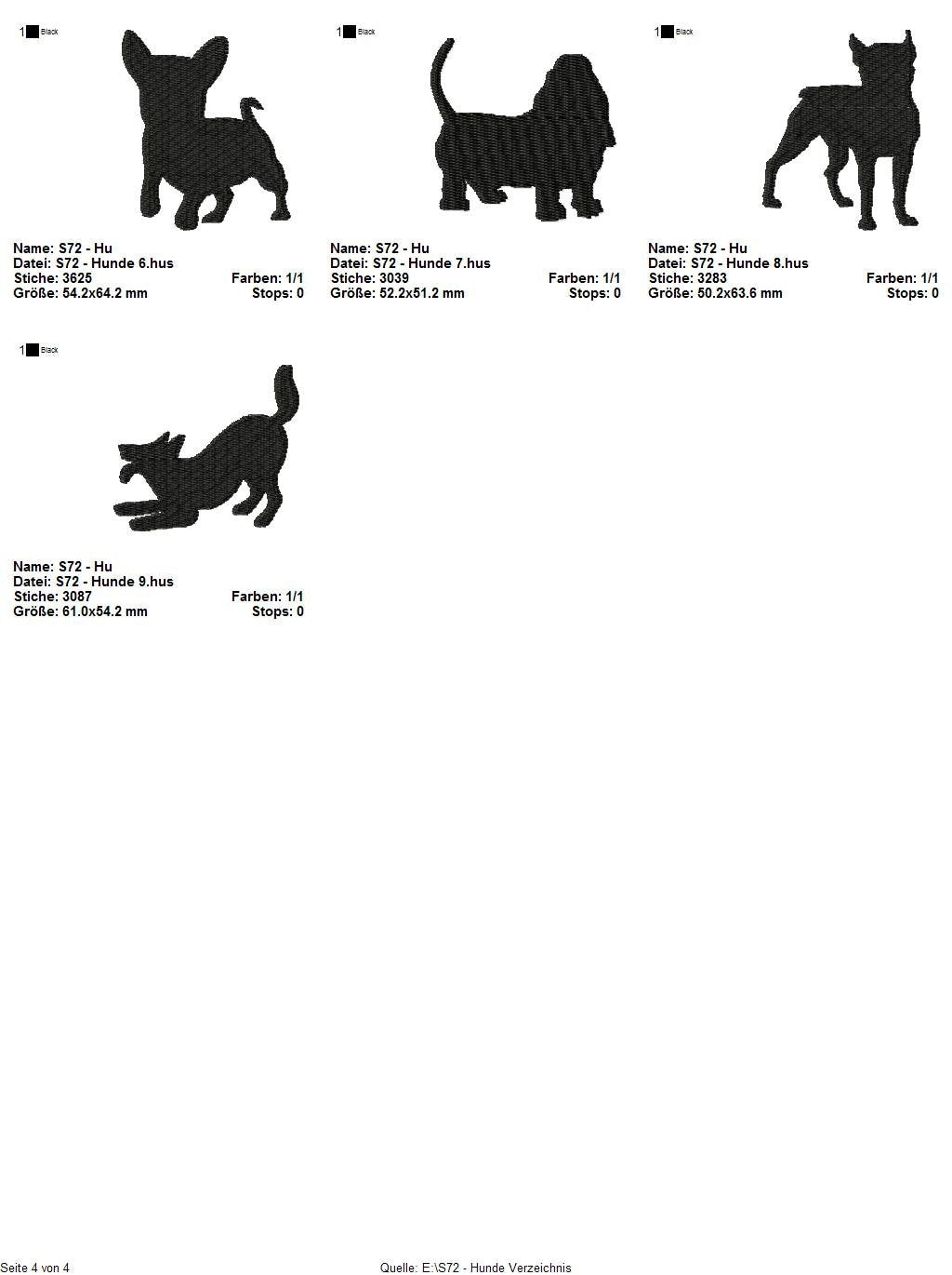 Stickdatei Serie Hunde S72 Hund Dog Scherenschnitt Hunderassen