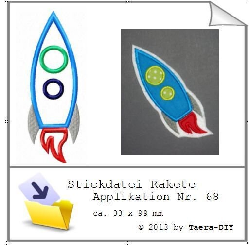 Stickdatei Rakete Nr. 65