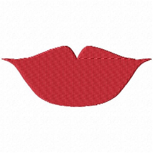 Stickdatei Stickmuster Lippen Lippe Kussmund Rote Lippen Lippenstift