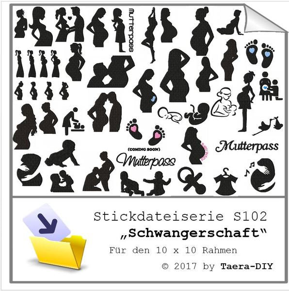 Stickdateiserie Schwangerschaft XXL S103