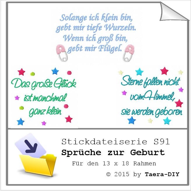 S91 - Sprüche zur Geburt 13 x 18 cm Rahmen