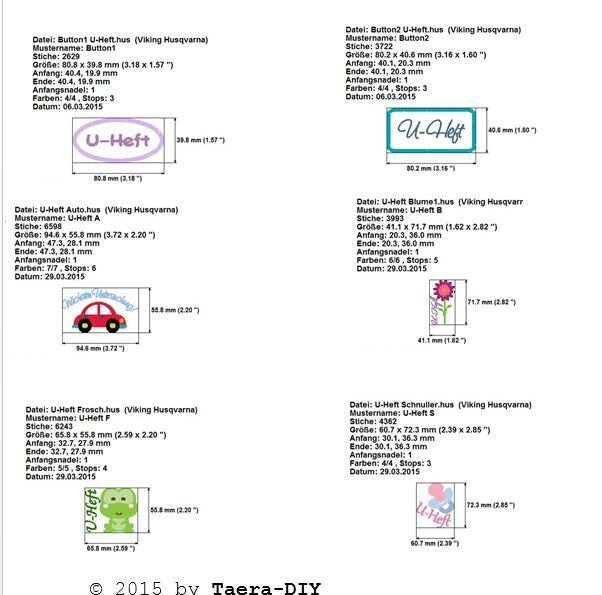 Stickdateiserie U- Heft S76