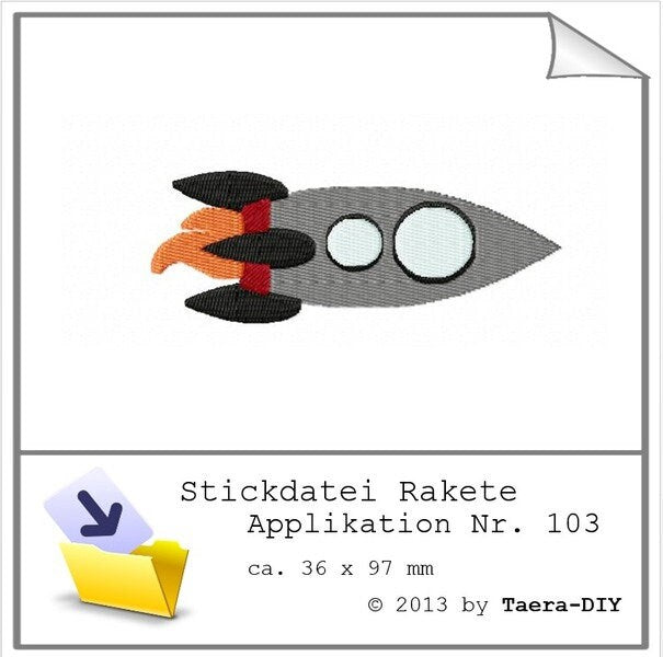 Stickdatei Rakete Nr. 103