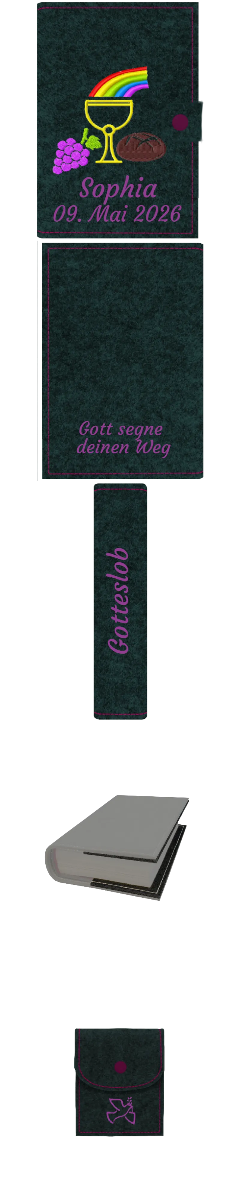 Gotteslobhülle mit Namen aus Filz, frei personalisierbares Unikat - Personalisiertes Produkt