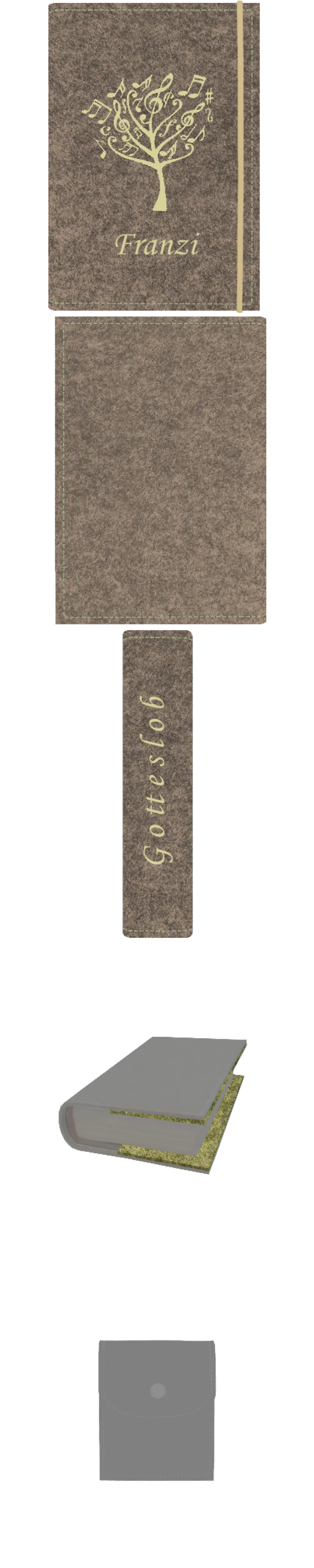 Gotteslobhülle mit Namen aus Filz, frei personalisierbares Unikat - Personalisiertes Produkt