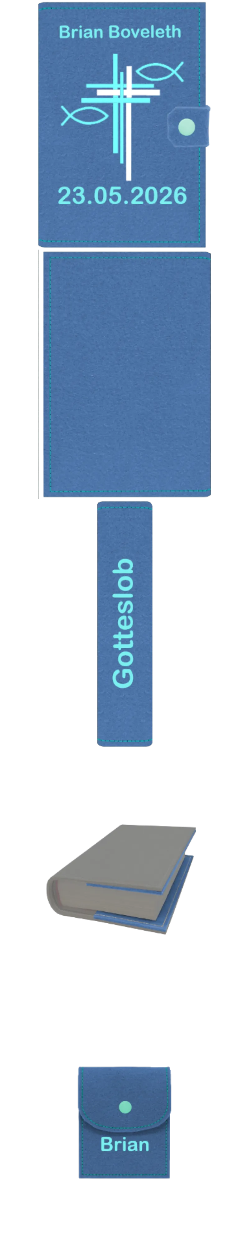 Gotteslobhülle mit Namen aus Filz, frei personalisierbares Unikat - Personalisiertes Produkt