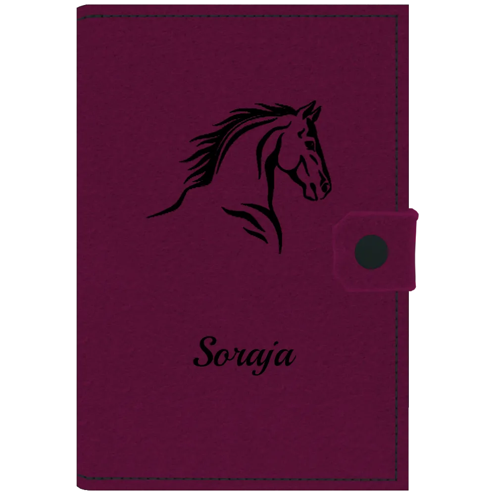 Equidenpasshülle mit Namen aus Filz, frei personalisierbares Unikat - Personalisiertes Produkt