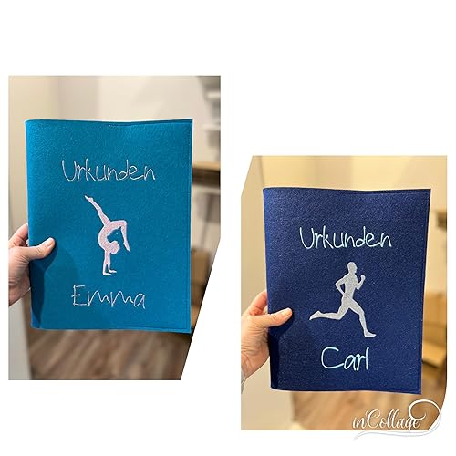 Urkundenmappe aus Filz, frei personalisierbares Unikat