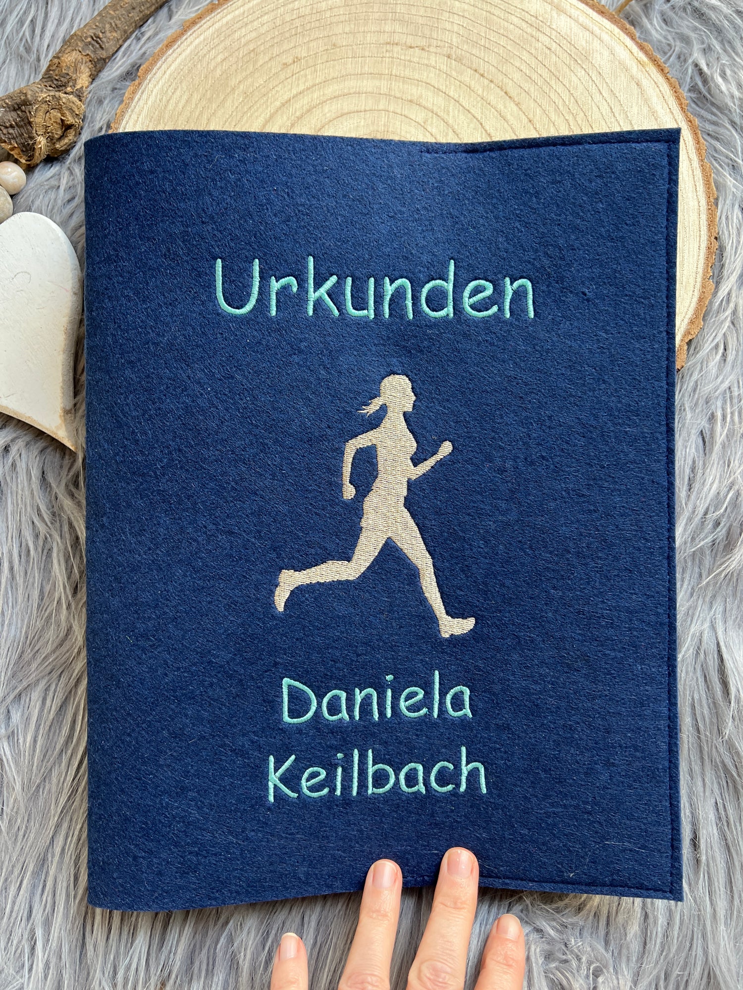 Urkundenmappe aus Filz, frei personalisierbares Unikat