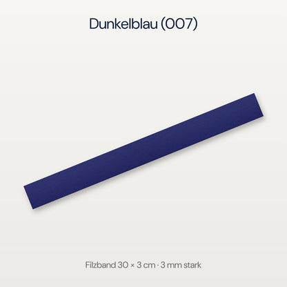 Filzband 30 x 3 cm in Dunkelblau (007)