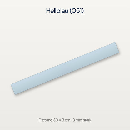 Filzband 30 x 3 cm in Hellblau (051)