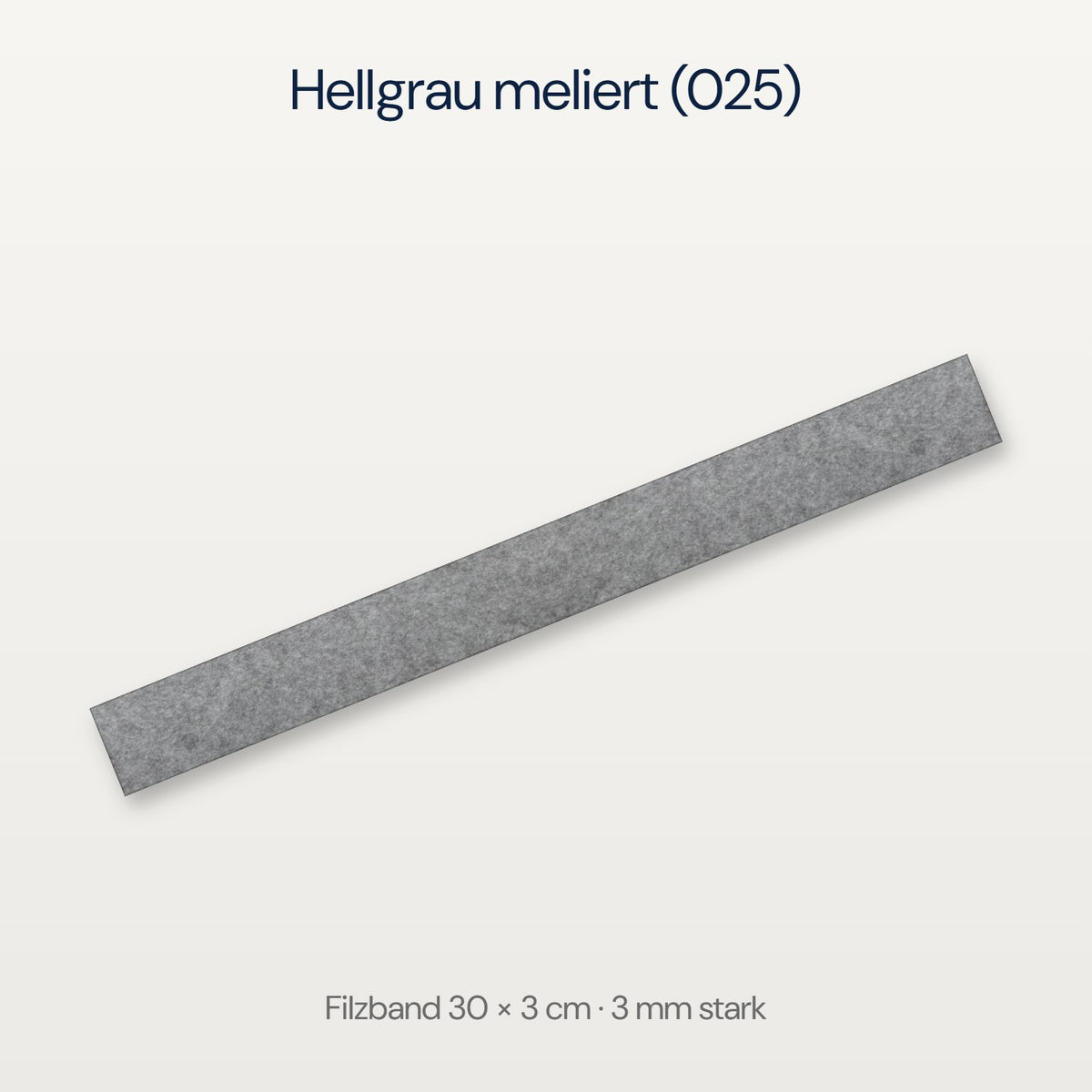 Filzband 30 x 3 cm in Hellgrau meliert (025)