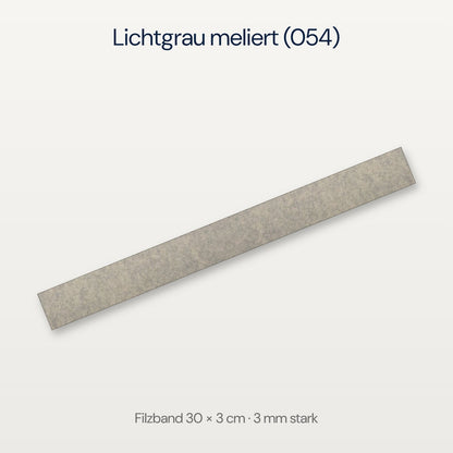 Filzband 30 x 3 cm in Lichtgrau meliert (054)