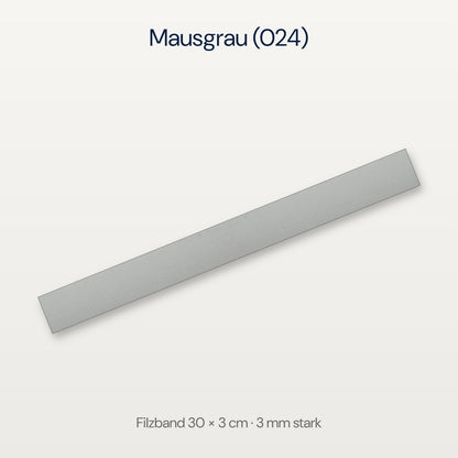 Filzband 30 x 3 cm in Mausgrau (024)