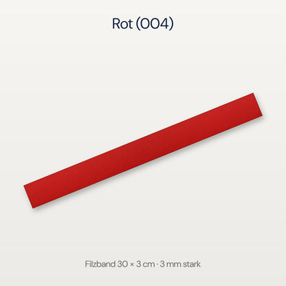 Filzband 30 x 3 cm in Rot (004)