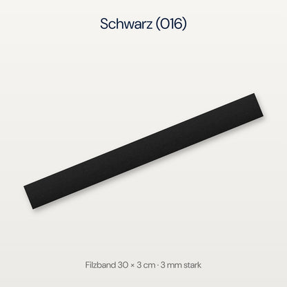 Filzband 30 x 3 cm in Schwarz (016)