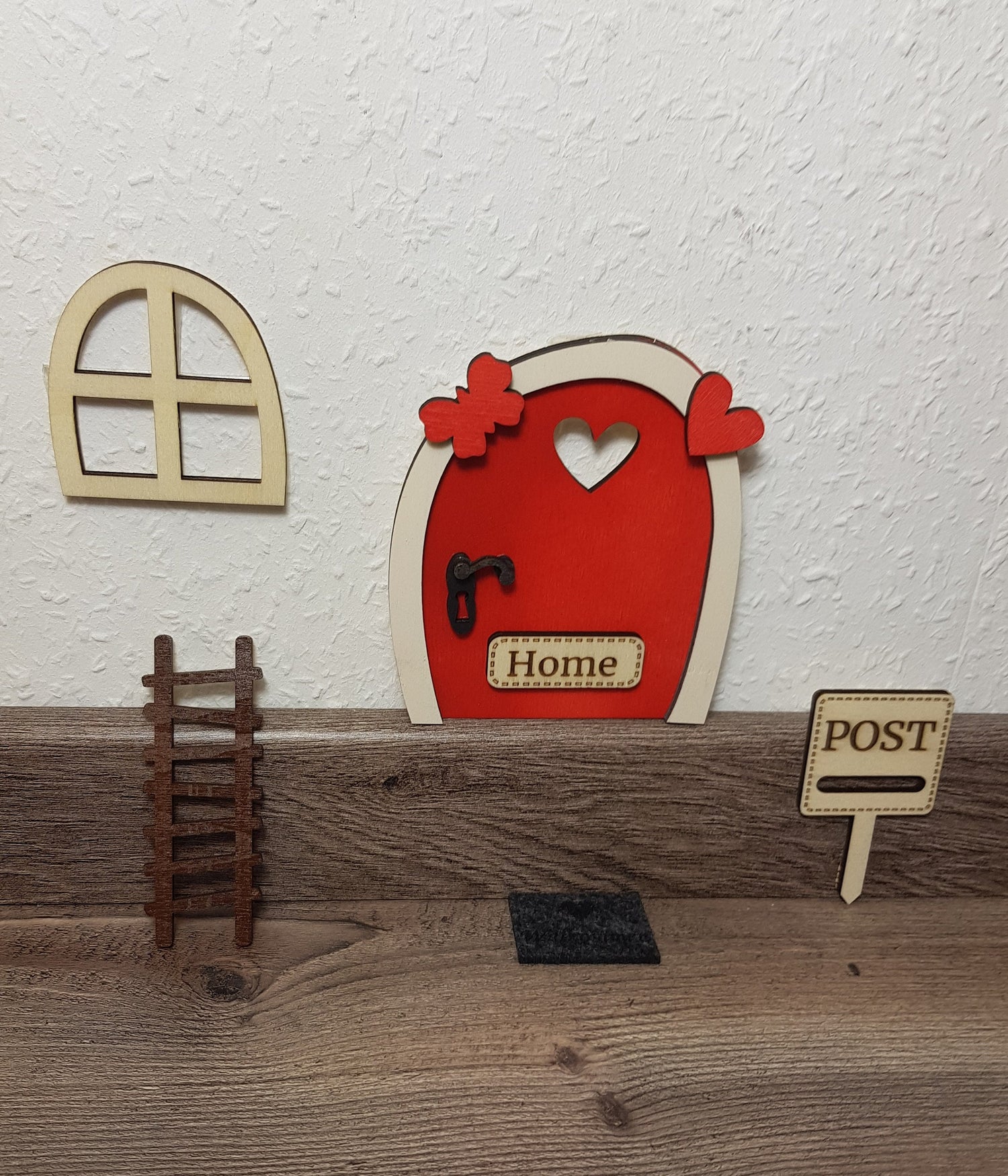 Wichteltür Feentür mit Zubehör zu Hause für Nisse Tomte