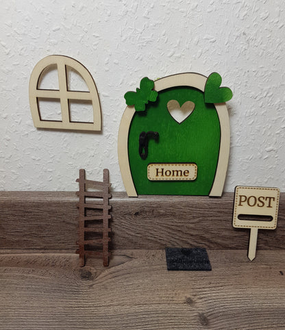 Wichteltür Feentür mit Zubehör zu Hause für Nisse Tomte