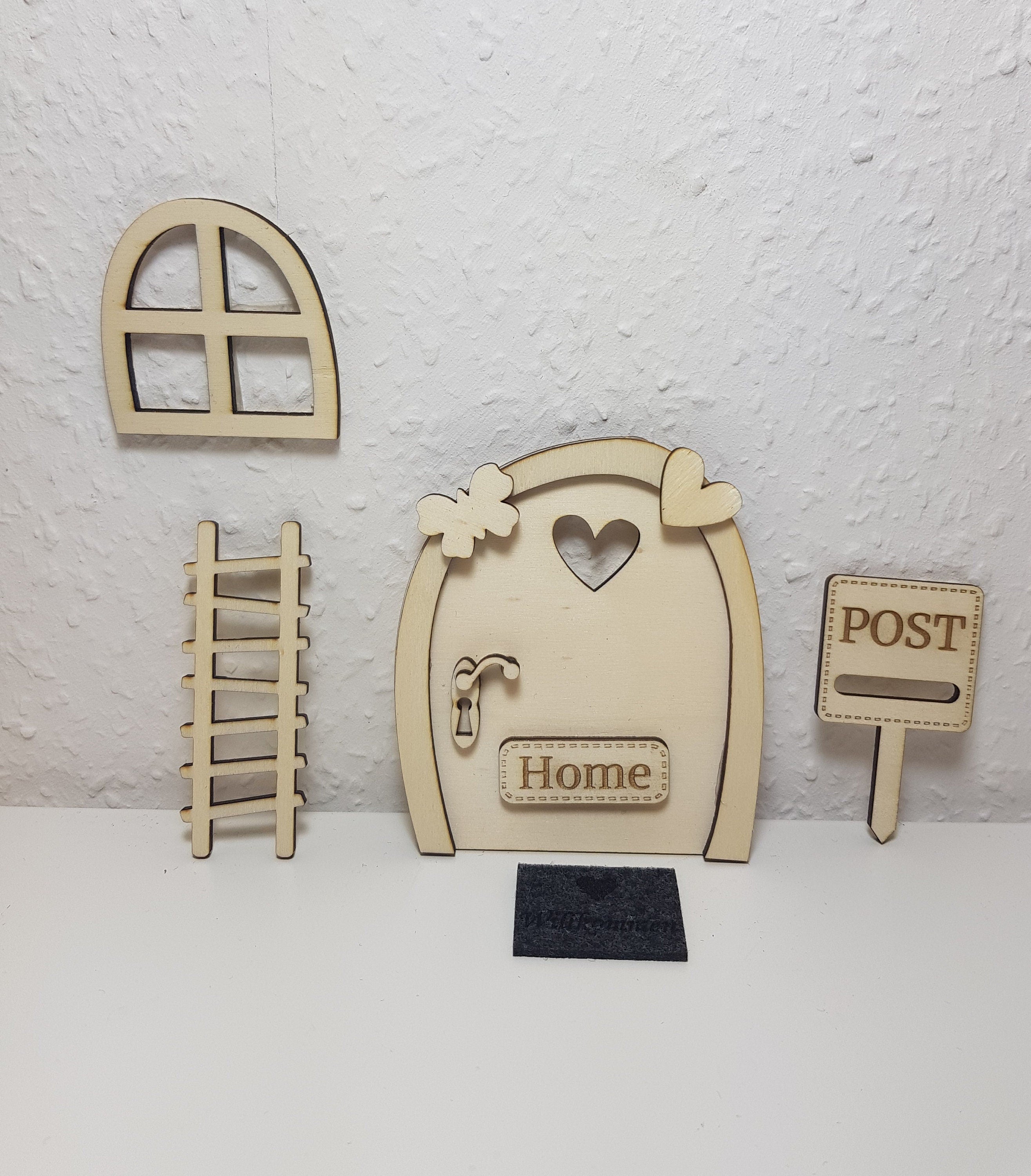 Wichteltür Feentür mit Zubehör zu Hause für Nisse Tomte