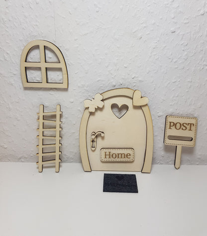 Wichteltür Feentür mit Zubehör zu Hause für Nisse Tomte