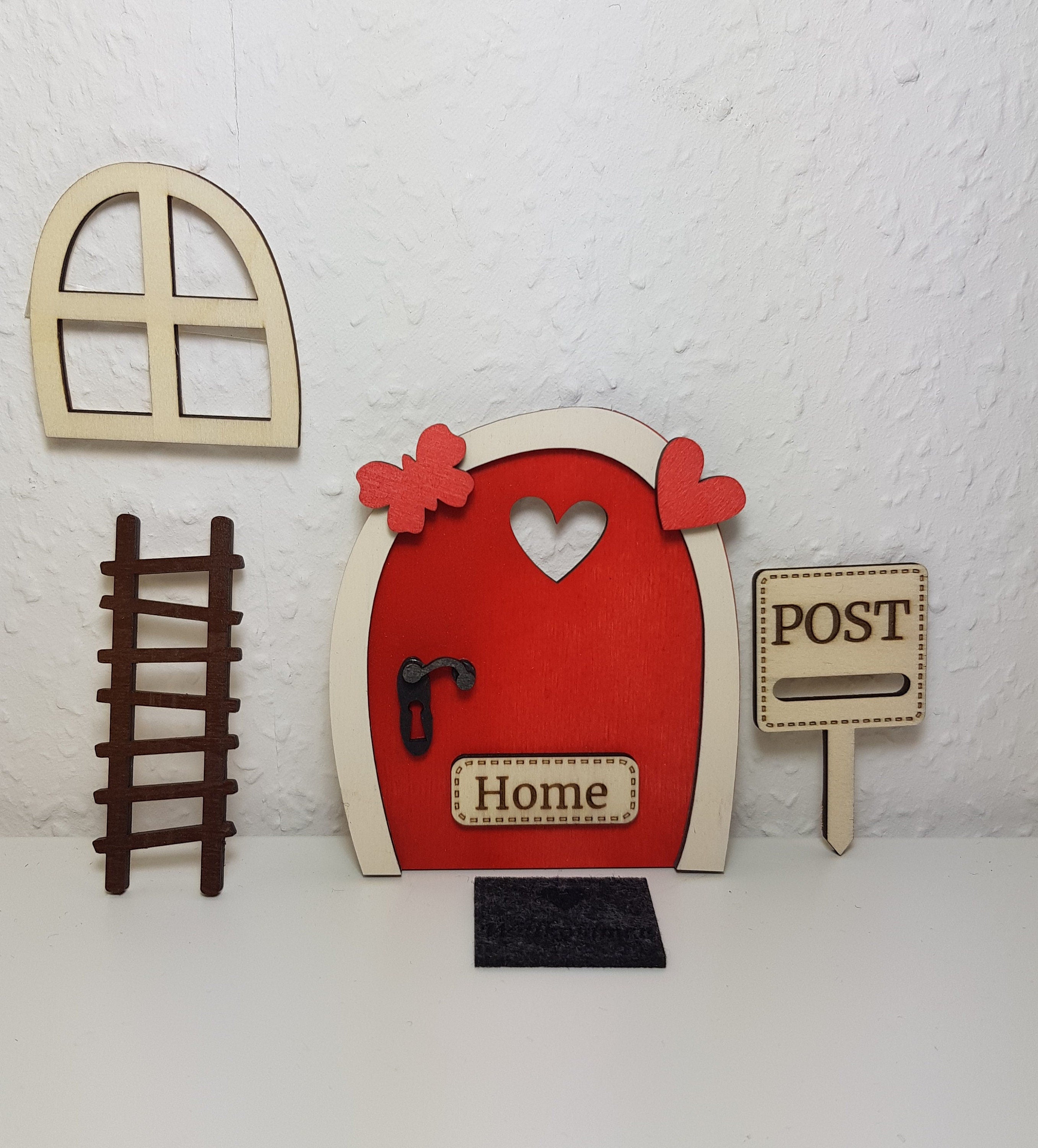 Wichteltür Feentür mit Zubehör zu Hause für Nisse Tomte