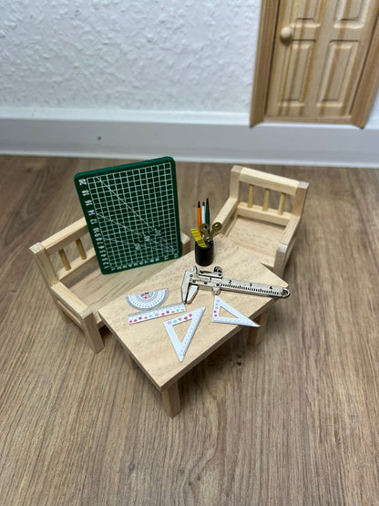 Wichtel Stifte Lineal Schreibutensilien Basteln Miniatur Zubehör