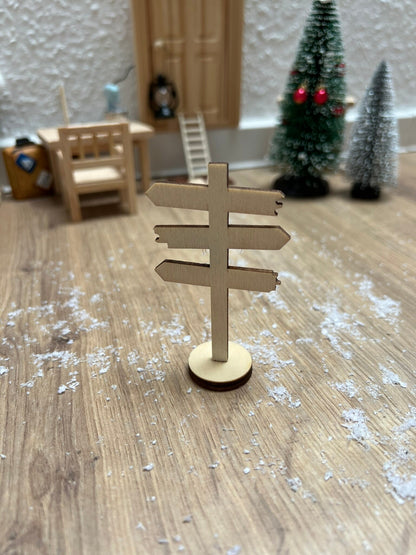 Wichtel Wegweiser Schild zum Beschriften Miniatur
