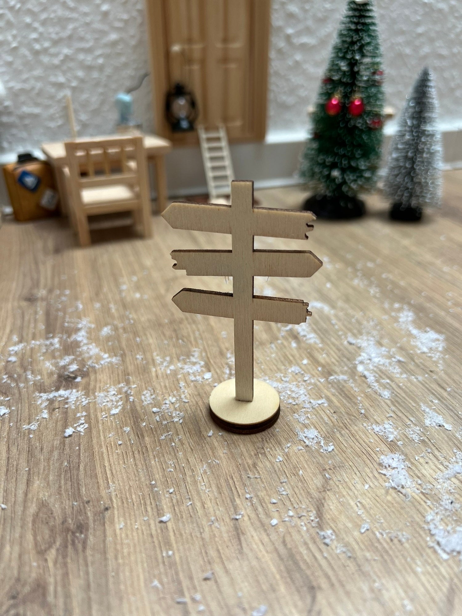 Wichtel Wegweiser Schild zum Beschriften Miniatur