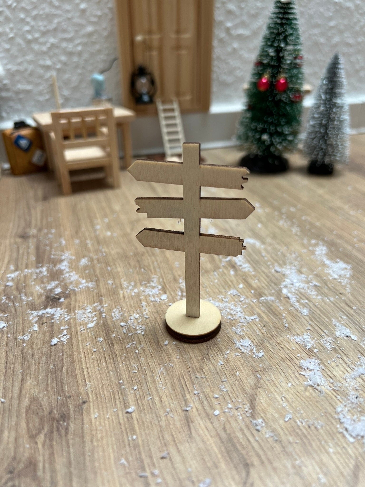 Wichtel Wegweiser Schild zum Beschriften Miniatur