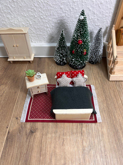 Wichtel Bett Miniatur Schlafzimmer Zubehör Größe 9 x 7 x 3,5 cm