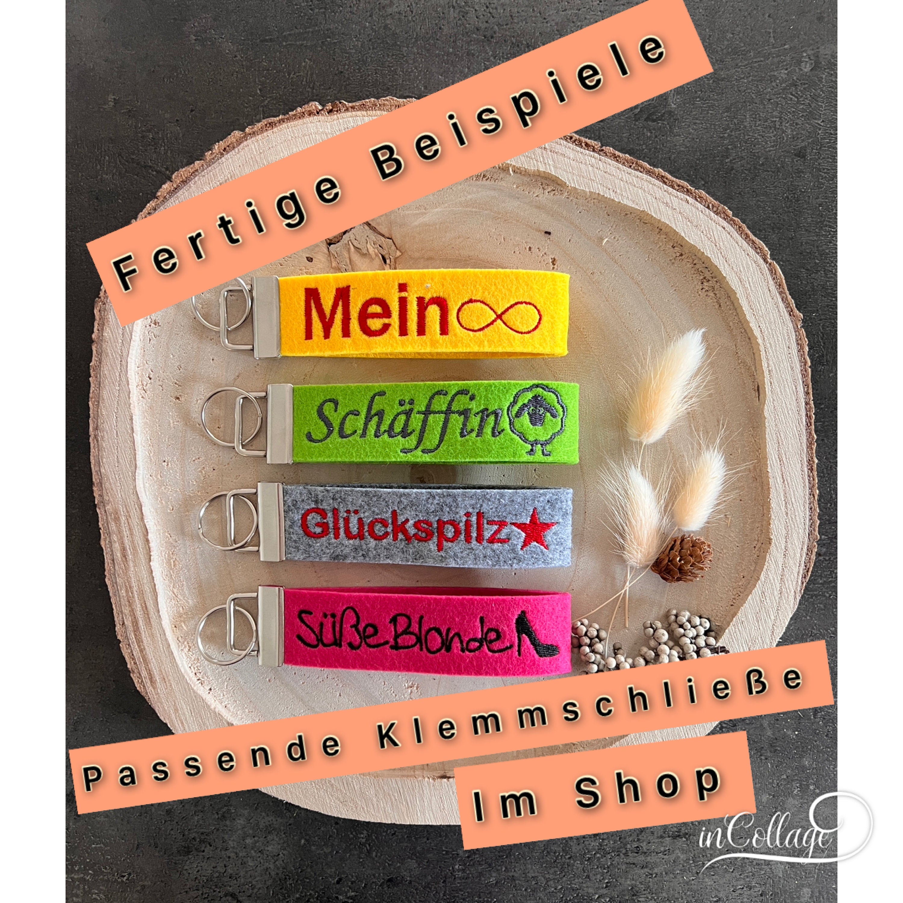 1 x Filzstreifen Filzbänder für Schlüsselanhänger Rohling 30x3x0,3cm viele Farben