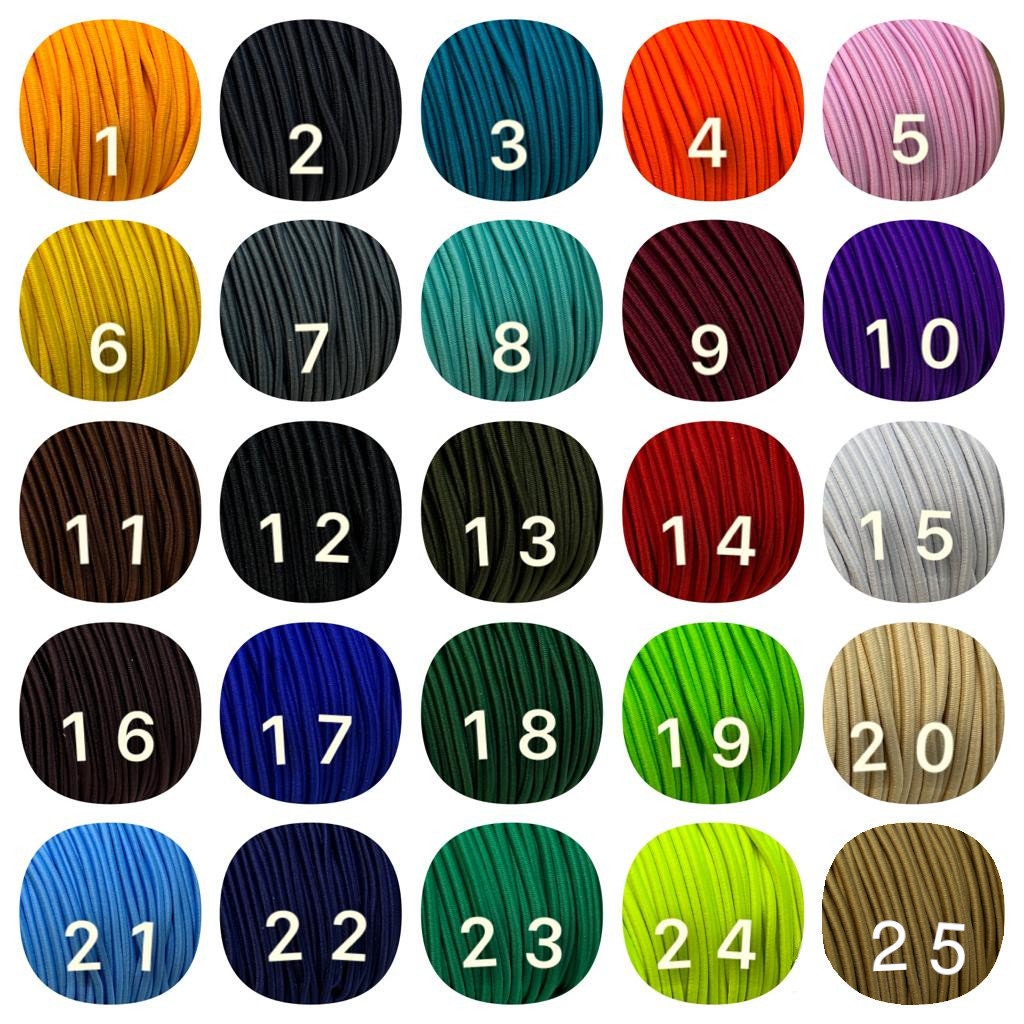 5 Meter Rundgummi 3mm in verschiedenen Farben
