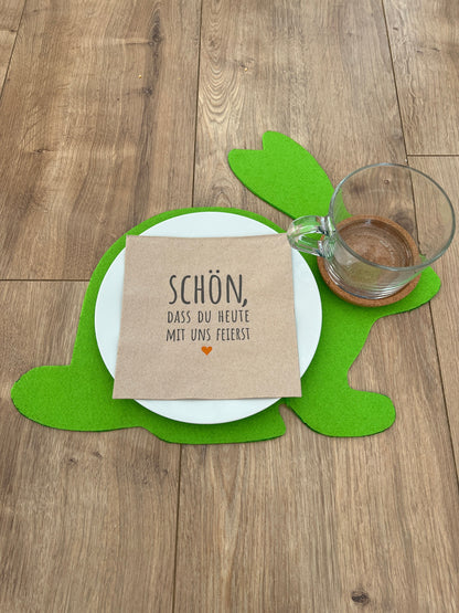 Tischuntersetzer Hase Platzset für Ostern in verschiedenen Farben und Größen