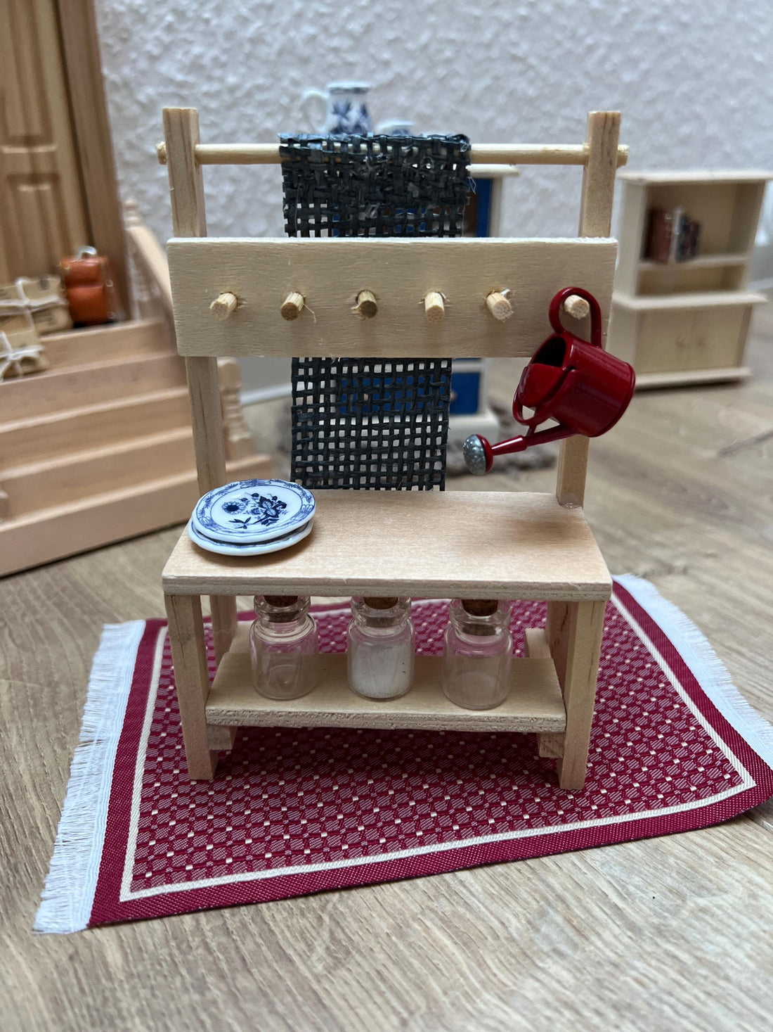 Wichtel Marktstand ca. 13,5 cm Miniatur aus Holz