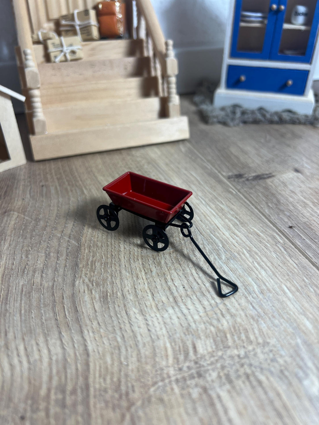 Wichtel Bollerwagen Ziehwagen Handwagen Miniatur Metall 3,4 cm x 1,9 cm x 3 cm Räder beweglich