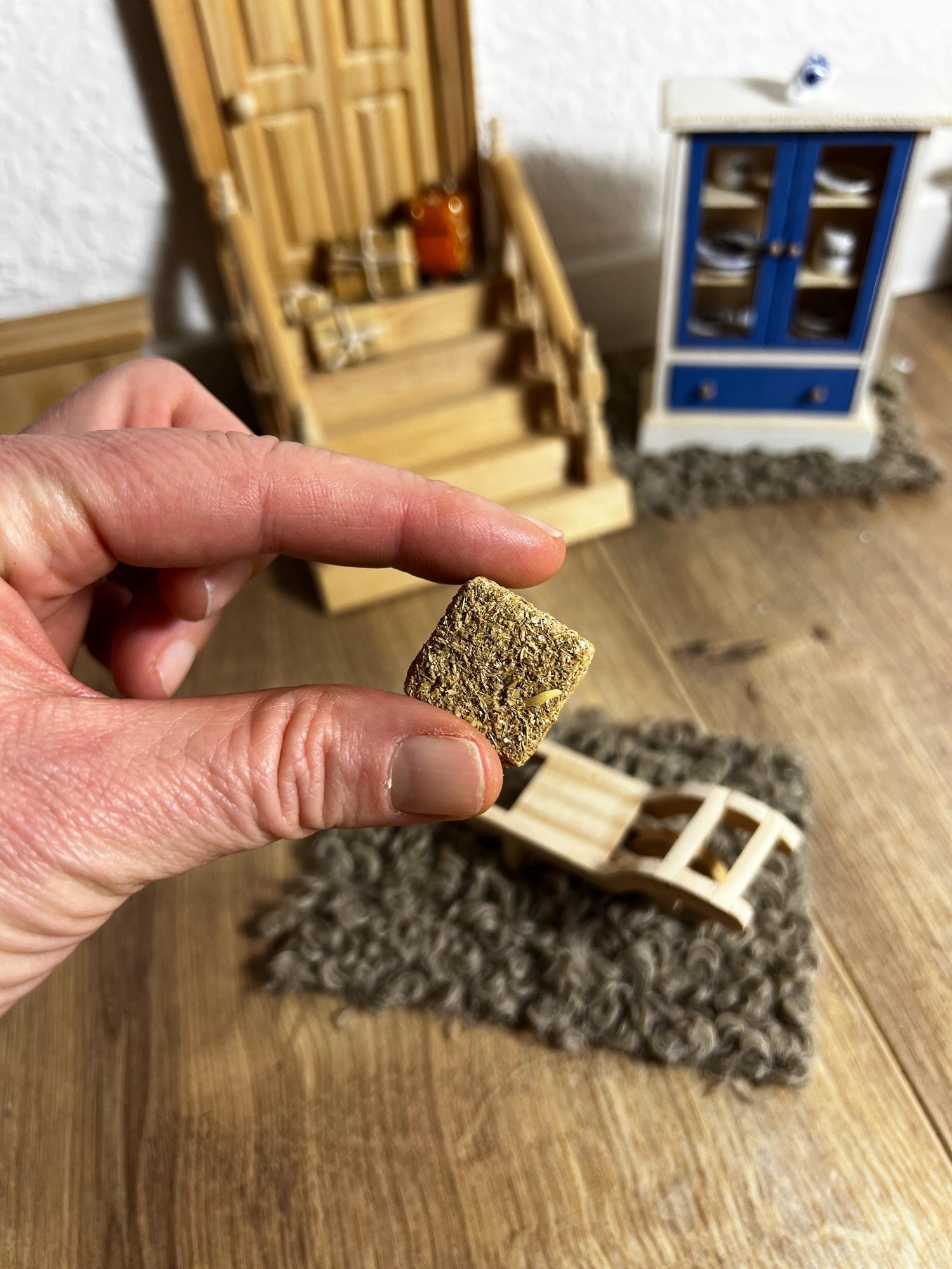 Wichtel Heuballen Strohballen Heu Miniatur Größe 2 x 2 cm