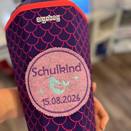 Aufnäher für Schultüte aus Filz 12 x 12 cm zum Aufkleben oder Nähen hochwertig bestickt