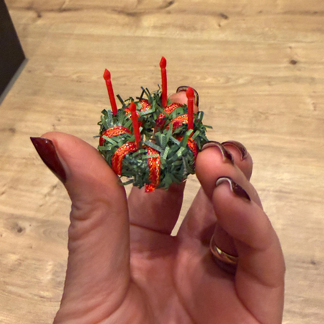 Wichtel Adventskranz mit 4 Kerzen ca. 4 cm