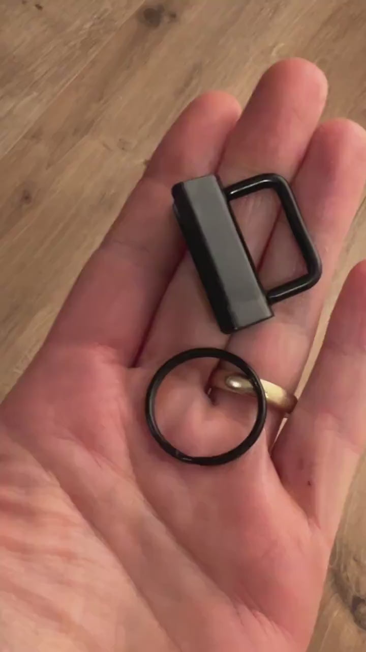 Klemmschließe mit Schlüsselring 3cm in Schwarz