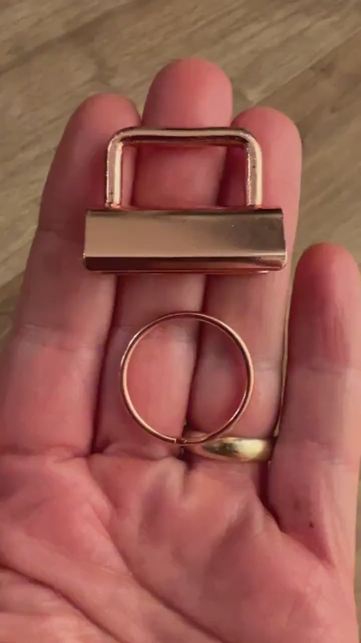 Klemmschließe 10 Stück mit Schlüsselring 3cm Roseoptik
